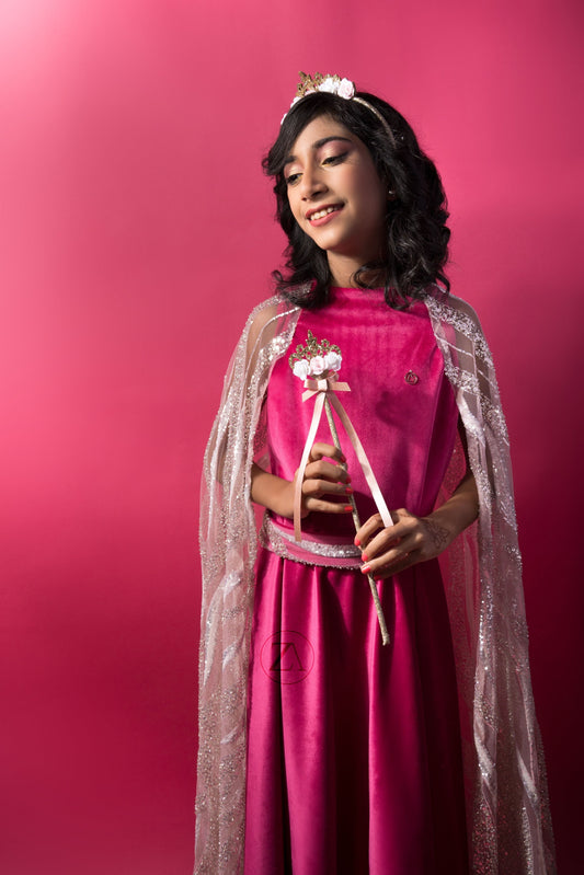 Rose Royalty Cape Gown