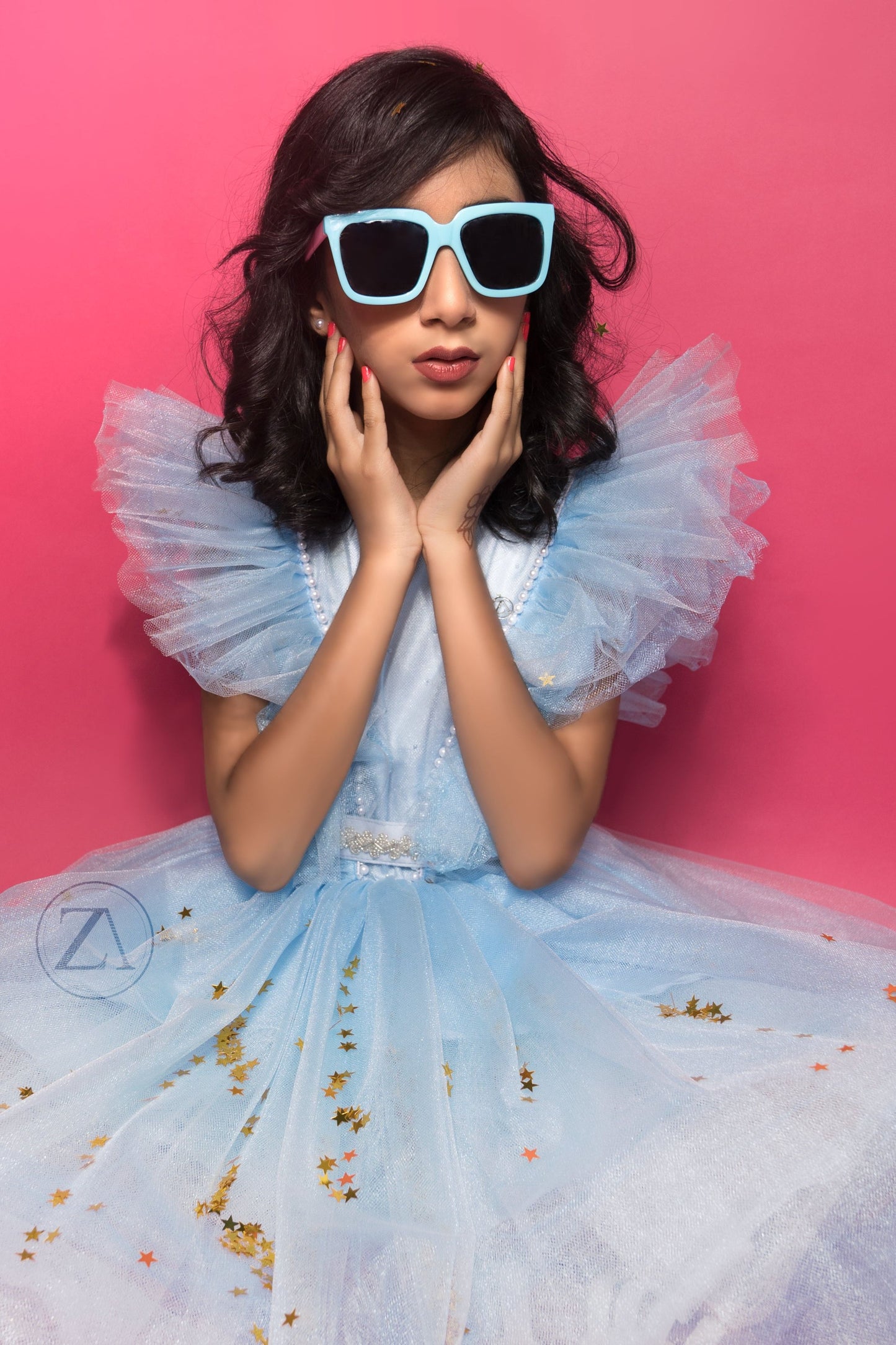 Dreamy Blue Tulle Gown